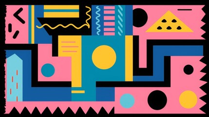 geometric-patterned rug illustration ,minimalism