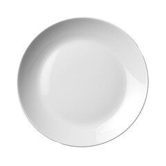 A white plate top view isolated on transparent background