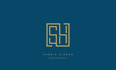 Fototapeta premium SH, HS, S, H, Abstract Letters Logo Monogram