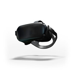 Black VR virtual reality glasses isolated with shadow