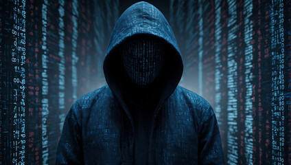 Anonimowy Haker w Świecie Cyfrowych Kodów - obrazy, fototapety, plakaty