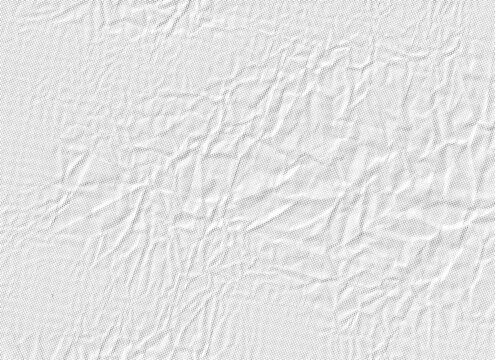 Hoja de papel muy arrugada con efecto semitono de color. Fondo de textura de papel arrugado real escaneado a alta resoluci&oacute;n con semitono, efecto periodico. Textura de hoja de papel
