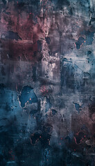 Weathered Red and Blue Paint on Cracked Surface