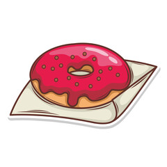 Delicious donut vector hand draw illustration