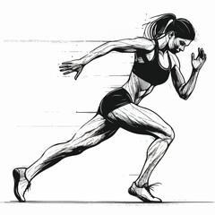 Fototapeta premium silhouette logo for running athlete woman 