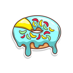 Delicious donut vector hand draw illustration