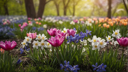 Obraz premium Wiosenne Kwitnienie Krokusów