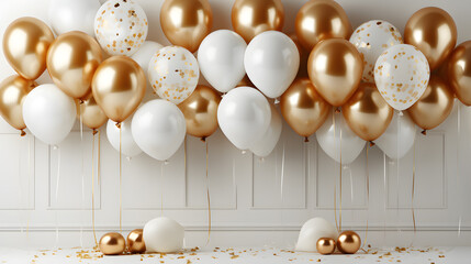 luxury happy birthday greeting template with balloon, birthday