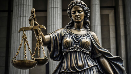 Statua Sprawiedliwości – Symbol Praworządności - obrazy, fototapety, plakaty