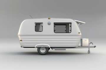 caravan with a bed and a table