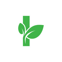 Leaf logo design vector with letter concept