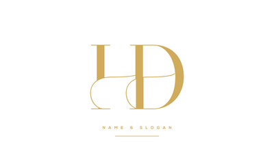 HD, DH, H, D, Abstract Letters Logo Monogram