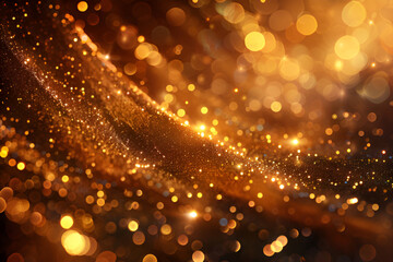 Gold abstract background with bokeh , copy space