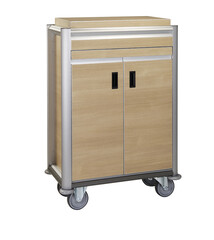 Metal cleaning hotel trolley isolated - clipping path