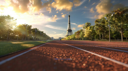 City of Champions: Paris Welcoming Elite Athletes for the Olympic Games - obrazy, fototapety, plakaty