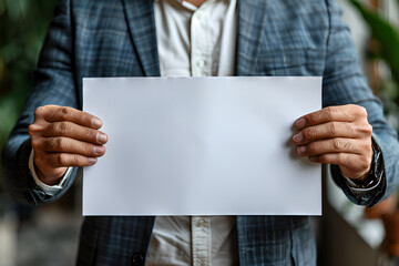 businessman holding blank , business concept, copy space
