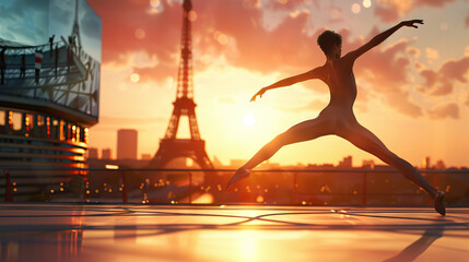 Athletic Elegance: Parisian Grace and Determination on the Olympic Stage