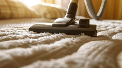 The attachment of the professional upholstery dry cleaner cleans the surface of upholstered furniture