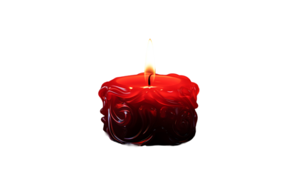 a front view red candle lighting isolated melting light fire flame