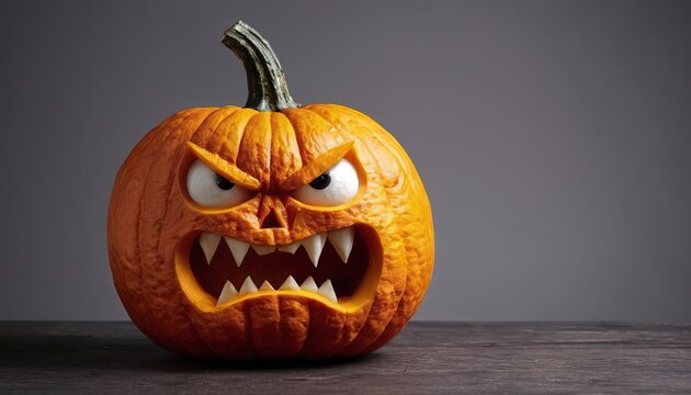 couple angry Orange Pumpkin for Halloween