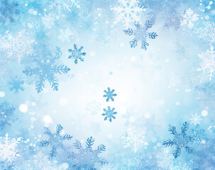 Blue and White Background With Snowflakes