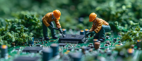 Miniature Electronic Technician Computer Repair, IT Support 