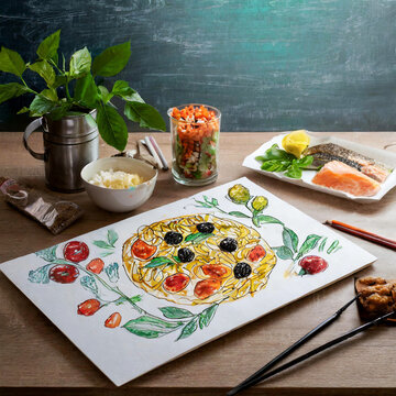 맛있는 음식과 그림