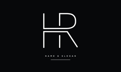 Alphabet Letters HR, RH , Initials Logo Monogram