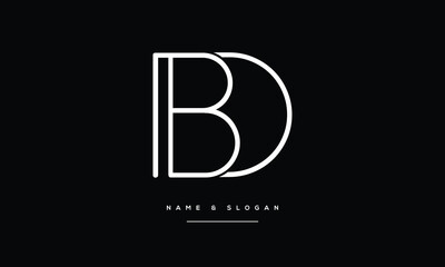 BD, DB, B, D, Abstract Letters Logo Monogram