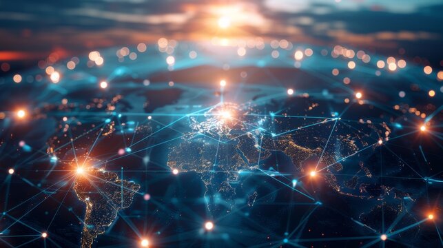 A global communication network concept. A global business strategy.