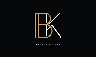 BK, KB, B, K, Abstract Letters Logo monogram