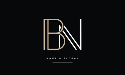 BN, NB, Abstract Letters Logo Monogram