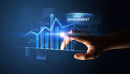 Naklejka premium Hand touching business concept concept concept