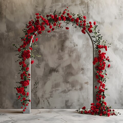 arche de roses rouges