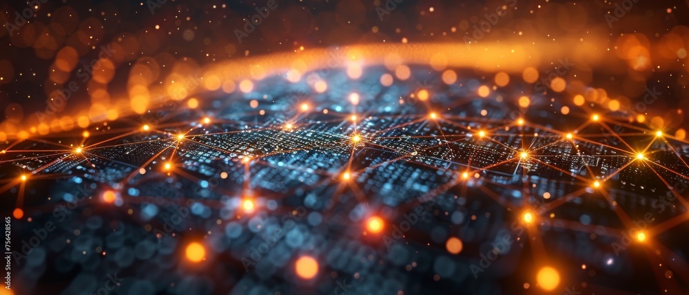 Aufkleber IoT, cloud computing, internet networks, Internet of Things, digital software development, computer code, modern technology.