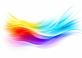 Rainbow Colored Wave on White Background