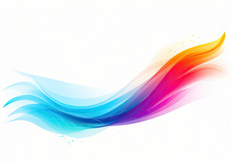 Rainbow-Colored Wave on White Background