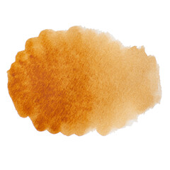 Sienna is natural. Watercolor paint. A stroke for text, postcards, greetings.