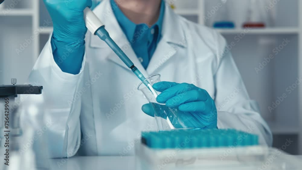 Poster a researcher in a biochemistry lab is immersed in the study of chemical processes and reactions to u