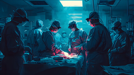 Surgeons working in the operating room