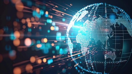 Fototapeta premium Global network connection and technology concept.
