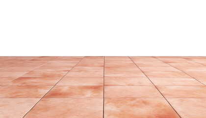 clay tiles floor isolated on transparent background cutout