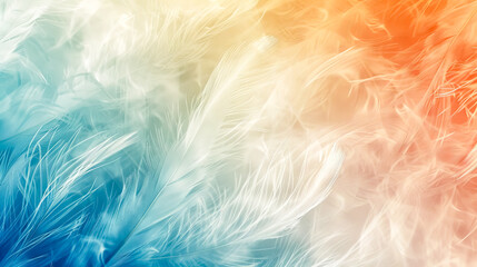Vibrant and soft feathers in a close-up with a dreamscape quality