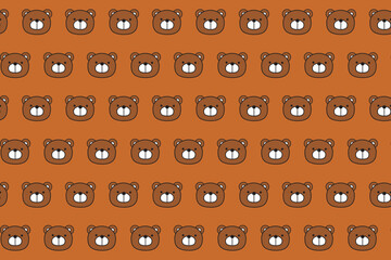 Illustration, wallpaper of bear face on brown background.