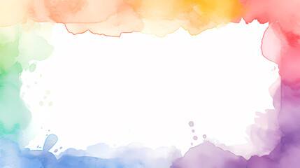 Simple watercolor border with empty white