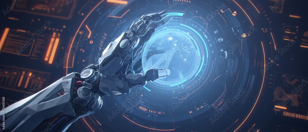 Poster Human beings use information and data online networks, including smart robot science, artificial intelligence, and innovation technologies.