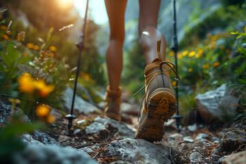 Nordic walking or hiking
