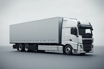 Modern truck with trailer on a white background