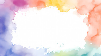 Simple watercolor border with empty white