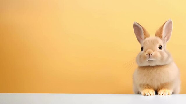 rabbit or bunny brown color smiling and laughing isolated with copy space for easter background, rabbit, animal, pet, cute, fur, ear, mammal, background, celebration